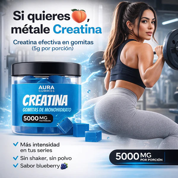 Gomitas De Creatina | 🍑Aumenta Tus Glúteos-   💪 Más fuerza en tus entrenamientos  🍑 Desarrollo glúteo acelerado y visible  ⚡ Energía real durante todo el día  🔄 Recuperación muscular más rápida