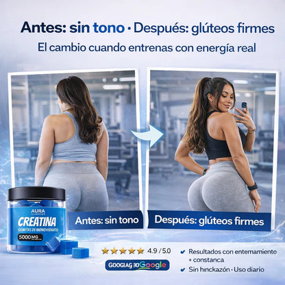 Gomitas De Creatina | 🍑Aumenta Tus Glúteos-   💪 Más fuerza en tus entrenamientos  🍑 Desarrollo glúteo acelerado y visible  ⚡ Energía real durante todo el día  🔄 Recuperación muscular más rápida